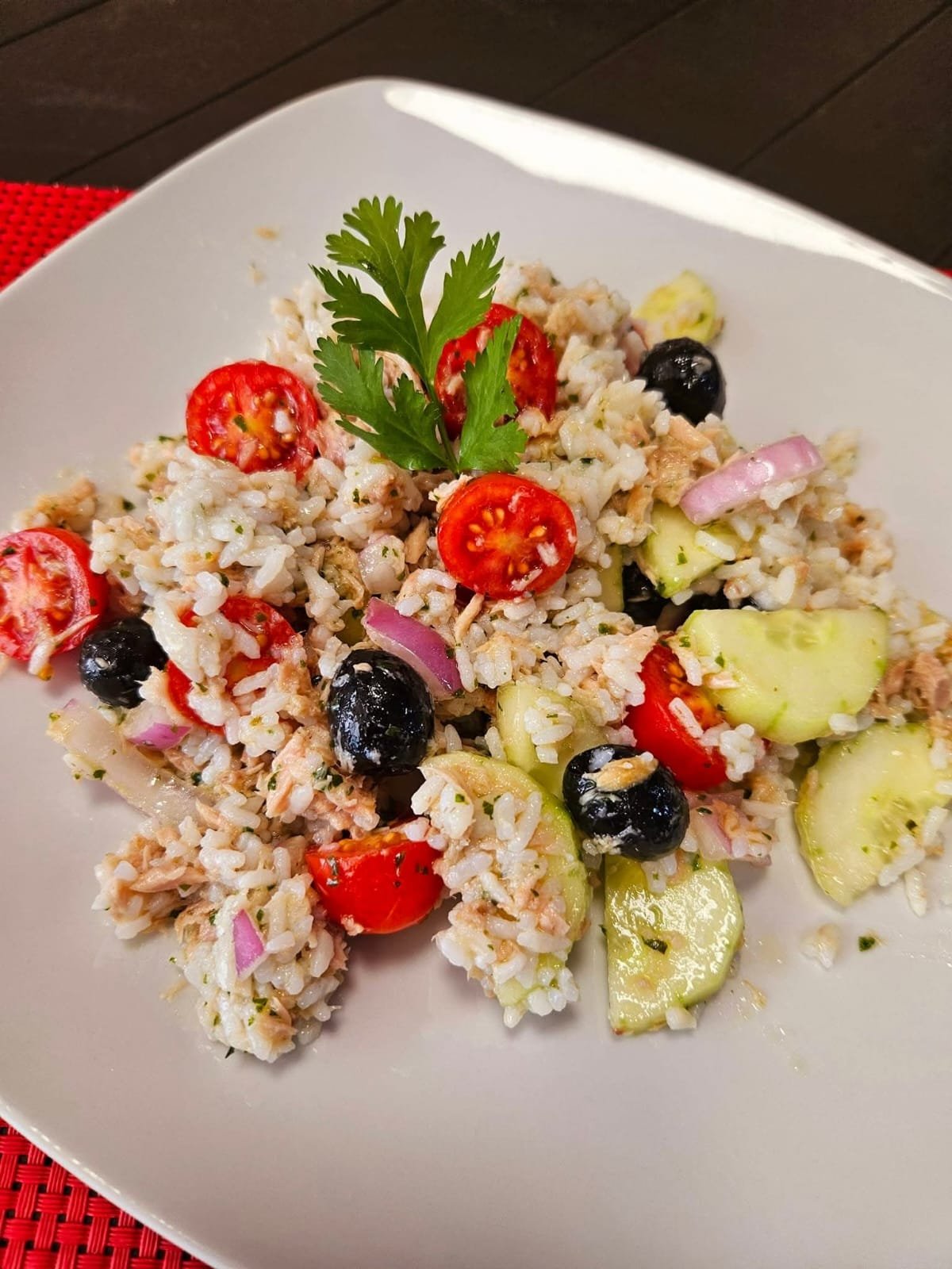 Foto de arroz con verduras
